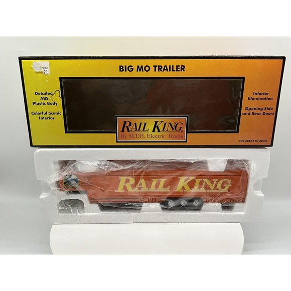 Rail King MTH 30-5004, Big Mo Trailer w/ Lighting/ Opening Side Doors, NIB - Picture 15 of 16